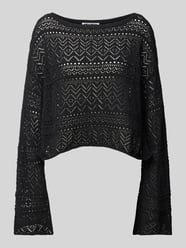 Sweter z dzianiny z ażurowym wzorem od REVIEW - 10