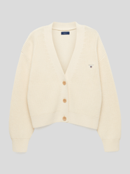 Strickjacke mit Label-Stitching von Gant Weiß - 36