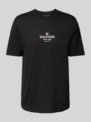 T-Shirt mit Label-Print von Tommy Hilfiger Schwarz - 30