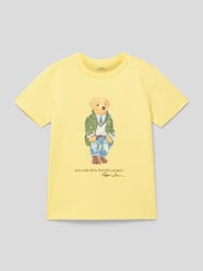 T-shirt z nadrukiem z logo od Polo Ralph Lauren Kids Żółty - 7