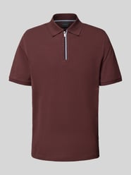 Koszulka polo o kroju regular fit z zamkiem błyskawicznym od bugatti - 27