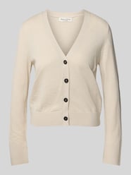 Slim Fit Strickjacke aus Baumwoll-Leinen-Mix von Marc O'Polo Beige - 28