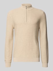 Gebreide pullover met schipperskraag van OLYMP Level Five Beige - 6