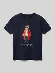 Regular Fit T-Shirt mit Rundhalsausschnitt von Polo Ralph Lauren Kids Blau - 5