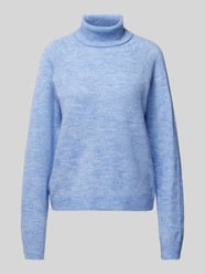 Regular Fit Rollkragenpullover mit langen Raglanärmeln Modell 'JULIANA' von Pieces Blau - 37