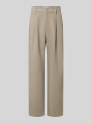 Wide leg bandplooibroek met viscosemix van Jake*s Studio Men Beige - 31
