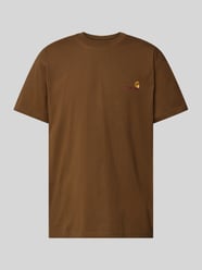 T-shirt z wyhaftowanym logo model ‘American Script’ od Carhartt Work In Progress Brązowy - 21