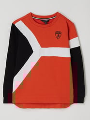 Bluza z wstawką w kontrastowym kolorze od Lamborghini Kidswear Pomarańczowy - 1