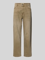 Straight Fit Jeans mit 5-Pocket-Design Modell 'Leroy' von WOODBIRD Beige - 5