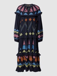Maxikleid mit Rüschen Modell 'Esther' von Stella Nova Blau - 19