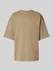 T-Shirt mit geripptem Rundhalsausschnitt Modell 'CHARGE' von Jack & Jones Beige - 38