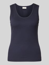 Tanktop mit gerippten Abschlüssen von Milano Italy Blau - 5