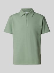 Poloshirt mit kurzem Reißverschluss Modell 'SANDER' von SELECTED HOMME Grün - 5