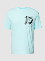 Relaxed Fit T-Shirt mit Motiv-Print von Tom Tailor Denim Türkis - 44