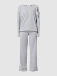 Pyjama van katoen, model 'Peggy' van Pluto Grijs / zwart - 24