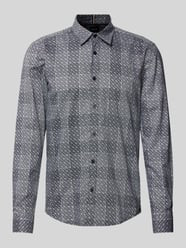 Regular fit zakelijk overhemd met kentkraag, model 'Liam' van BOSS Grijs / zwart - 34