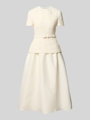 Midikleid mit Spitzenkragen von Self-Portrait Beige - 12