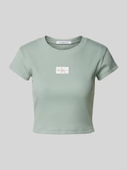 T-Shirt mit Label-Patch von Calvin Klein Jeans Grün - 3