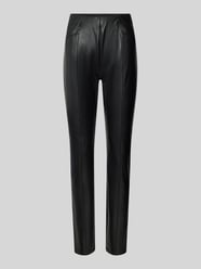 Slim fit broek in leerlook van comma - 37