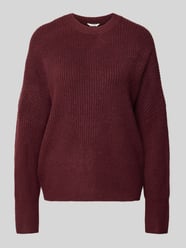 Gebreide pullover met ronde hals, model 'Gillian' van mbyM Bordeaux - 15