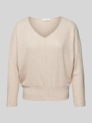 Longsleeve mit V-Ausschnitt Modell 'Sococo' von OPUS Beige - 1