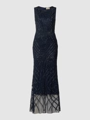 Abendkleid mit Allover-Zierbesatz von LACE & BEADS Blau - 33