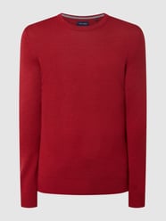 Sweter z wełny merino mieszanej od Christian Berg Men Czerwony - 46