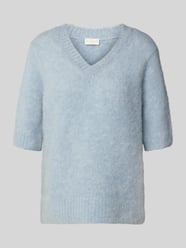 Gebreide pullover met V-hals en 1/2-mouwen van Milano Italy - 35