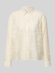 Regular fit Blouse met Ajourwerk van Jake*s Collection Beige - 40