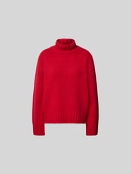 Oversized Wollpullover in Strick-Optik von Closed Rot - 46