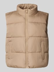Regular fit bodywarmer met opstaande kraag, model 'BEE NEW' van Pieces Beige - 37