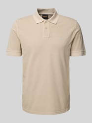 Slim fit poloshirt met labelprint, model 'Prime' van BOSS Orange Beige - 47