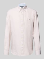 Regular fit vrijetijdsoverhemd van een mix van katoen en linnen van Tommy Hilfiger Beige - 32