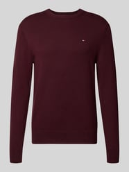 Regular fit gebreide pullover van een mix van katoen en kasjmier van Tommy Hilfiger Bordeaux - 9