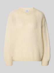 Relaxed fit gebreide pullover van mohairmix, model 'CAMILLE' van VILLA SOPHIE Beige - 39