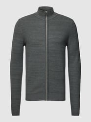 Strickjacke in Melange-Optik mit Stehkragen und Reißverschluss von s.Oliver RED LABEL - 18