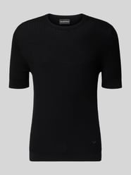 Slim Fit T-Shirt mit Seiden-Anteil in Strick-Optik von Emporio Armani - 14
