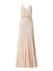 Abendkleid aus Mesh von LACE & BEADS Beige - 40