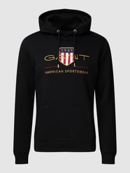 Hoodie mit Label-Stitching Modell 'Archiv Shield' von Gant Schwarz - 25