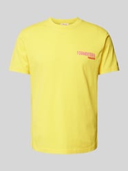 T-shirt z nadrukiem ze sloganem od MC2 Saint Barth Żółty - 30