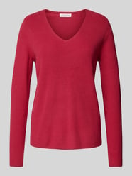 Gebreide pullover met afgeronde V-hals van Christian Berg Woman Fuchsia - 14