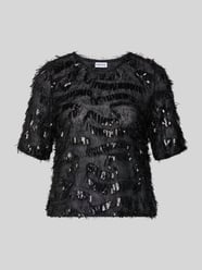 Cropped Blusentop mit Paillettenfransen von PIECES - 12