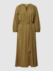 Tuniekjurk met strikceintuur, model 'Tencel' van s.Oliver RED LABEL Groen - 27