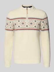 Norwegerpullover aus Woll-Mix mit Troyer-Kragen von RAGMAN - 12