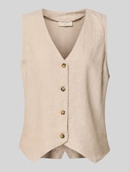 Leinenweste mit V-Ausschnitt Modell 'Lava' von FREE/QUENT Beige - 3