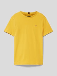 T-shirt met logostitching, model 'ESSENTIAL' van Tommy Hilfiger Teens Geel - 3