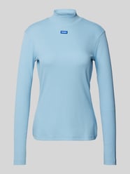 Longsleeve mit geripptem Stehkragen von Hugo Blue Blau - 18