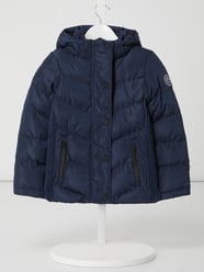 Kurtka pikowana z kapturem model ‘Lurdes’ – wodoodporna  od CARS JEANS Niebieski - 47