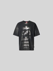 Regular Fit T-Shirt im Used-Look von Diesel Schwarz - 12