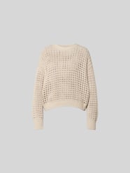 Relaxed Fit Pullover mit Lochmuster von Juvia Beige - 28